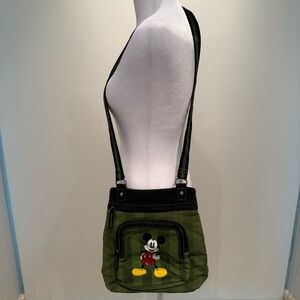 Vintage Disney Mickey Mouse green and black shoulder bag